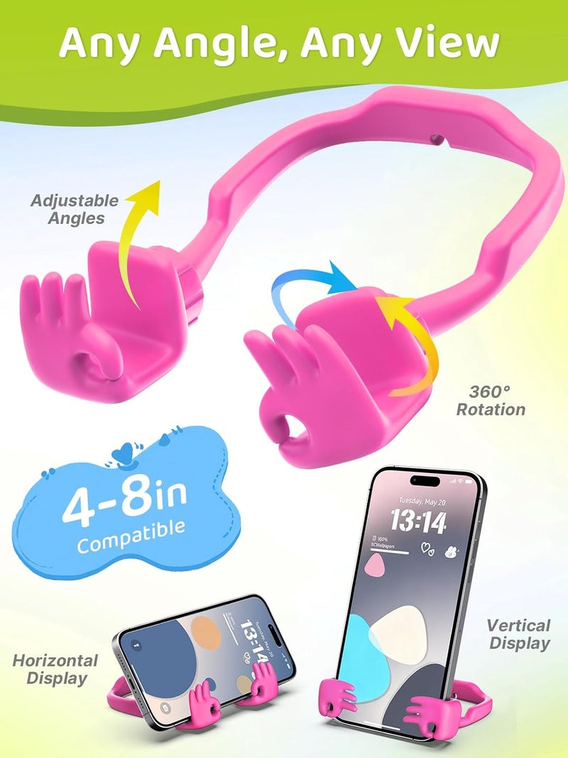 CALDEVER Valentines Day Gifts for Teens Girls Her Women Adults Cell Phone Stand: OK Gesture Phone Holder for Desk Funny Gifts for Kids Teenage Daughter Wife Mom Girlfriend Gadgets Trendy Stuff Ideas Hot Pink - Image 2
